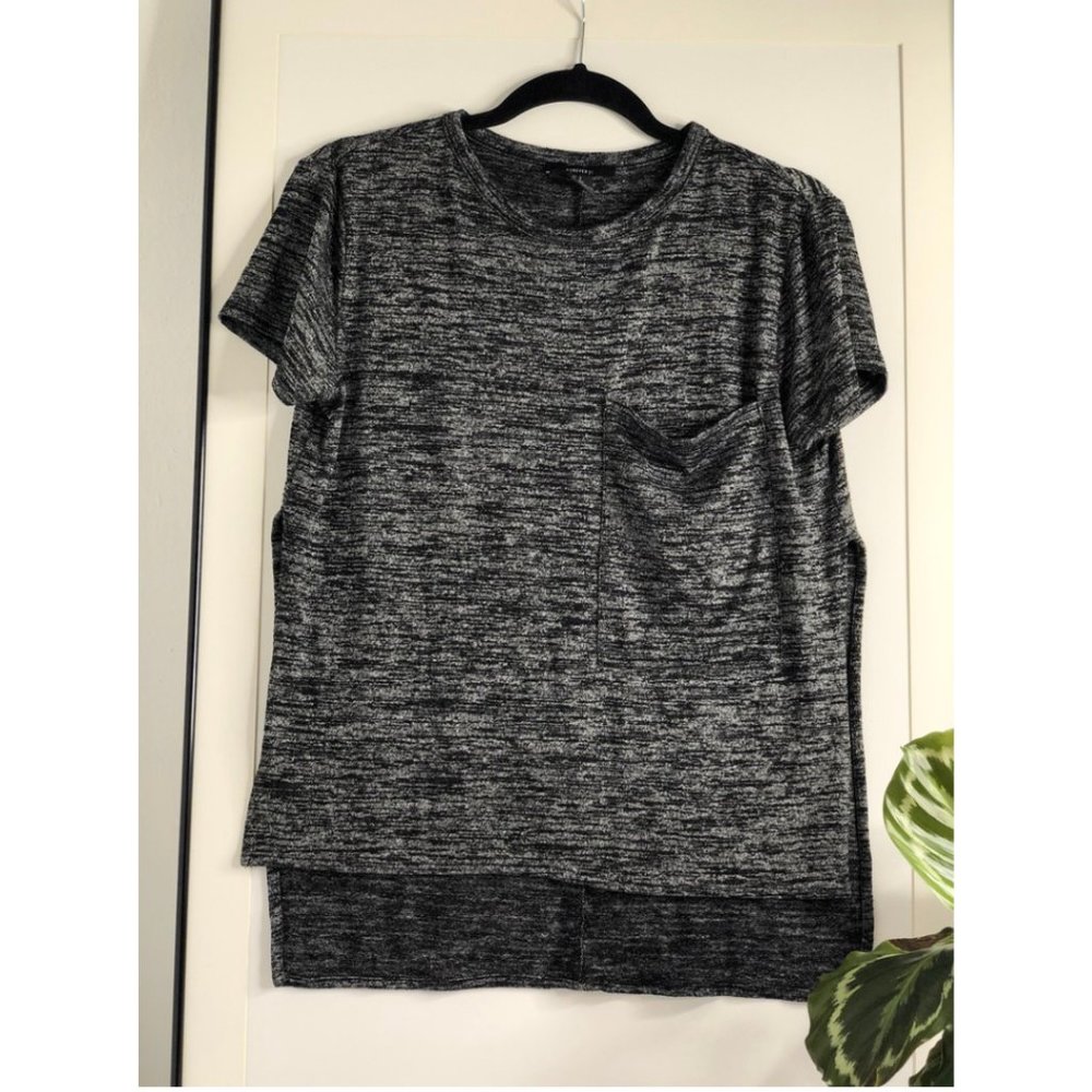 Forever 21 Gray Slit Tee with Giant Pocket